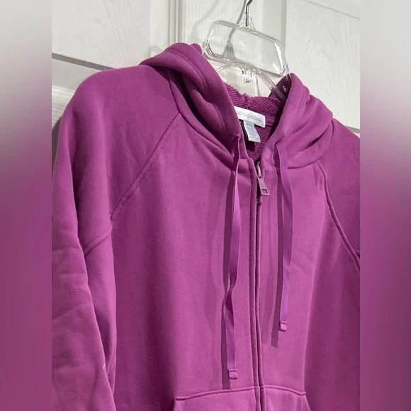 Beyond Yoga Women's Medium Cali Zip Up Hoodie Hooded Sweatshirt Purple Pink NWT - Picture 2 of 8